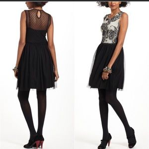 WESTON WEAR Anthro Flocked Sable Dress HOLIDAY